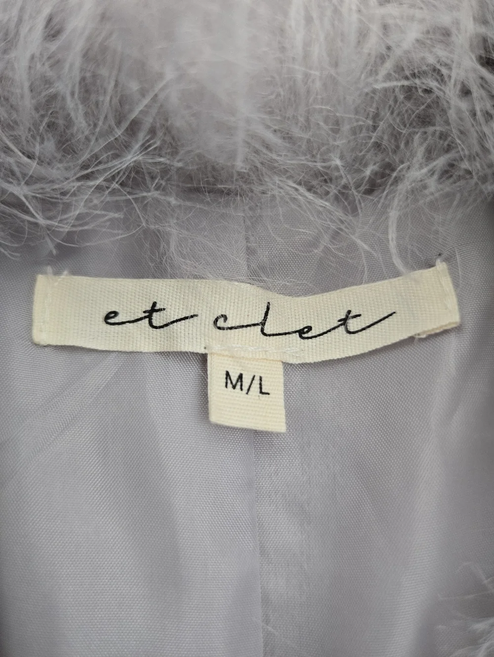 ET CLET Faux Fur Oversized Sailor Collar Coat Grey Size Medium/Large. - Picture 9 of 9